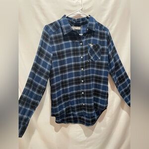 Abercrombie Kids Navy and Black Plaid Shirt